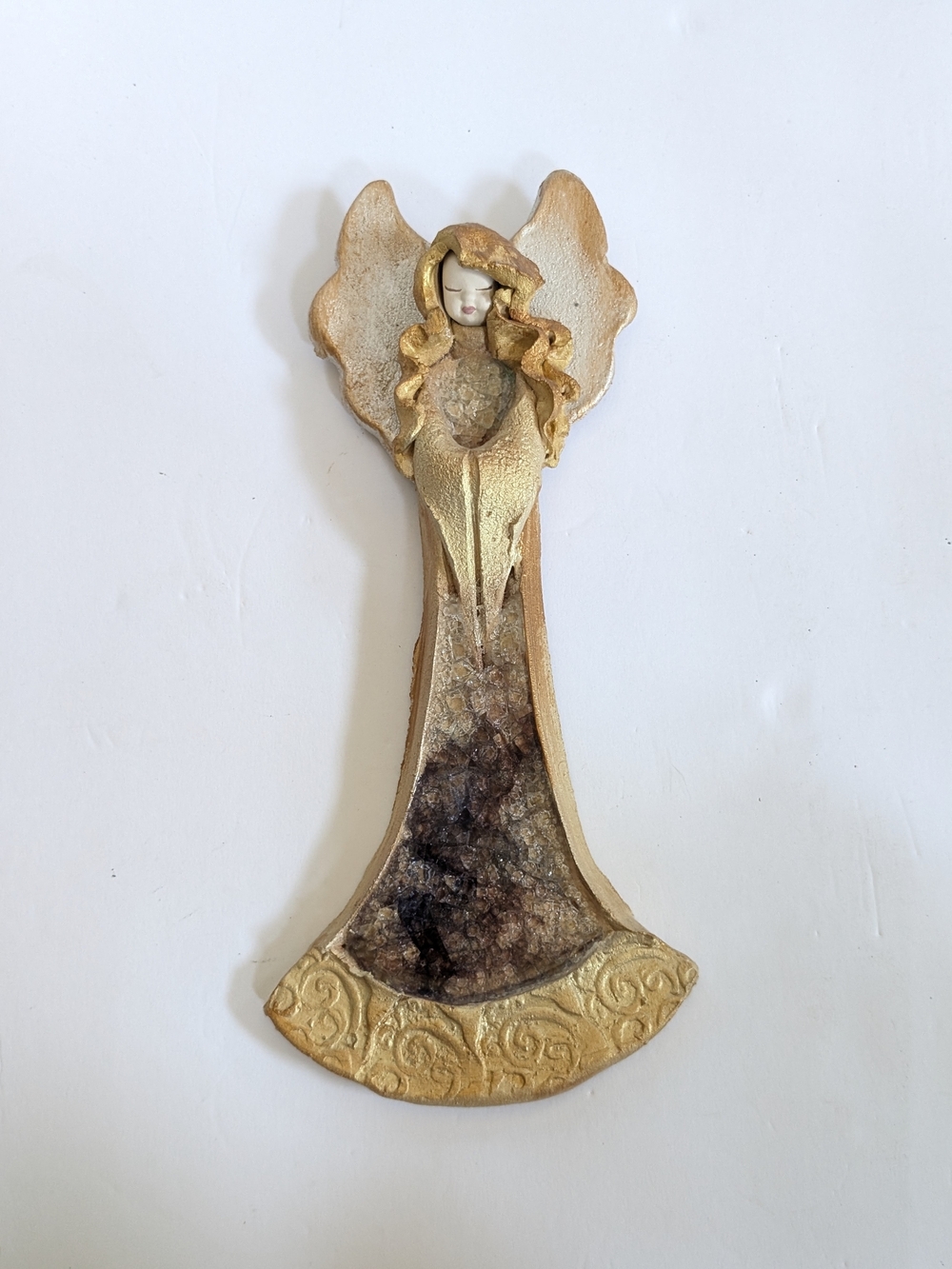 Gold and Cream Angel Wall Decor - Elegant Home Accent